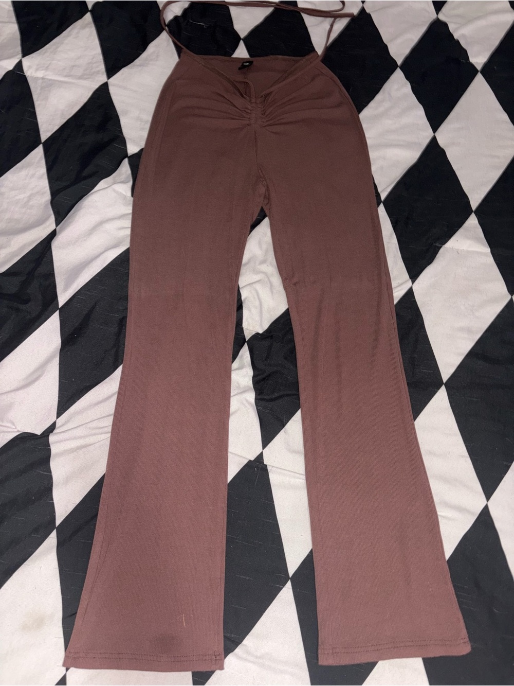 Ribbed pants in Chocolate Brown